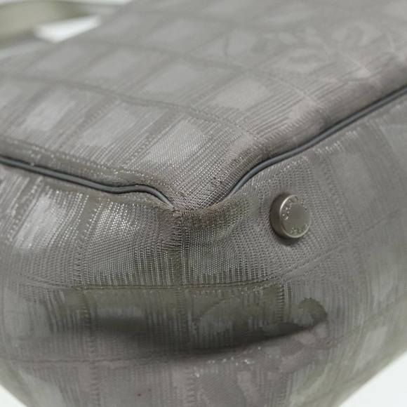 CHANEL New Travel Line Tote Bag Nylon Silver CC Auth bs17163 - Picture 16 of 16